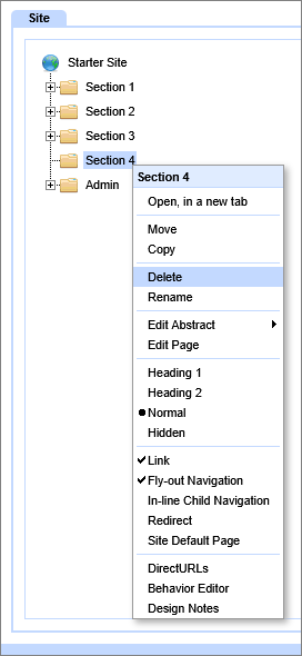 Codeless app development delete component